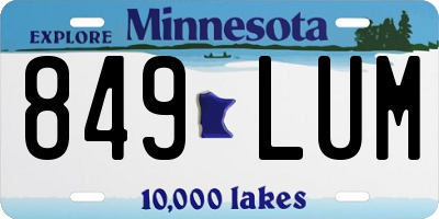 MN license plate 849LUM