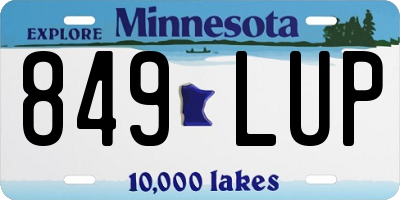 MN license plate 849LUP