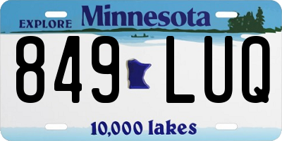 MN license plate 849LUQ