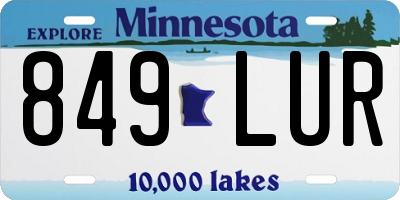 MN license plate 849LUR