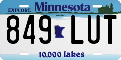 MN license plate 849LUT