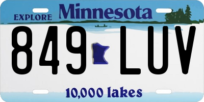 MN license plate 849LUV