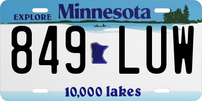MN license plate 849LUW