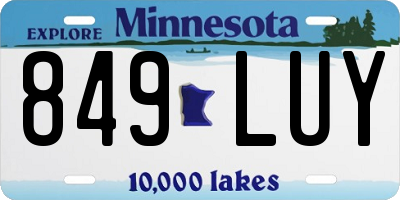 MN license plate 849LUY