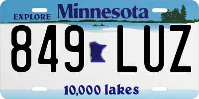 MN license plate 849LUZ
