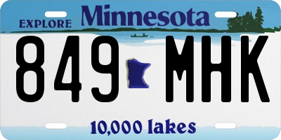 MN license plate 849MHK