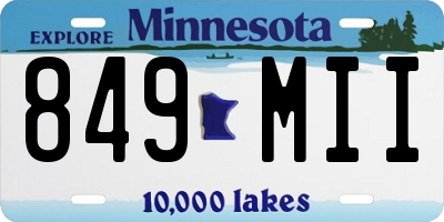 MN license plate 849MII