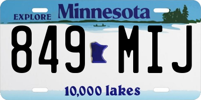 MN license plate 849MIJ
