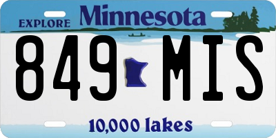 MN license plate 849MIS