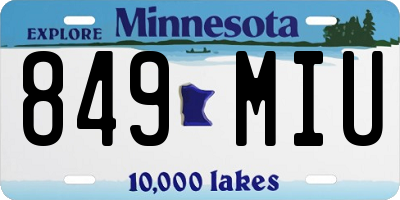MN license plate 849MIU