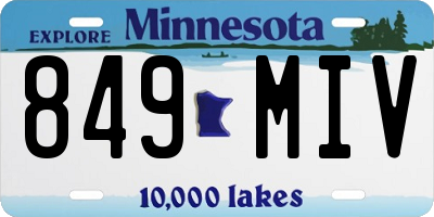 MN license plate 849MIV