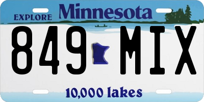 MN license plate 849MIX