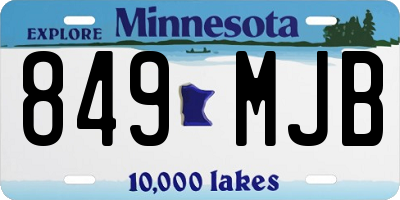 MN license plate 849MJB