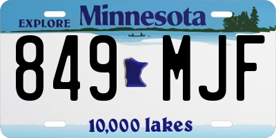 MN license plate 849MJF