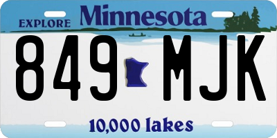 MN license plate 849MJK