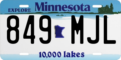 MN license plate 849MJL