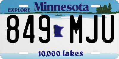 MN license plate 849MJU