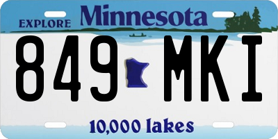 MN license plate 849MKI