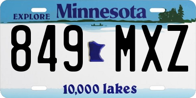 MN license plate 849MXZ