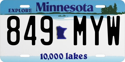 MN license plate 849MYW