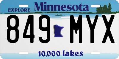 MN license plate 849MYX