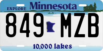 MN license plate 849MZB