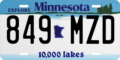 MN license plate 849MZD