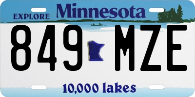 MN license plate 849MZE