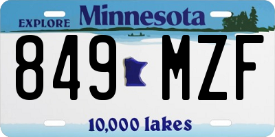 MN license plate 849MZF