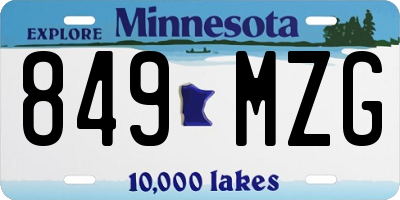 MN license plate 849MZG
