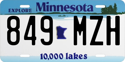 MN license plate 849MZH