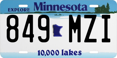 MN license plate 849MZI