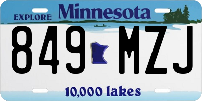 MN license plate 849MZJ