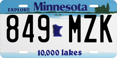 MN license plate 849MZK