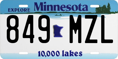 MN license plate 849MZL
