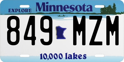 MN license plate 849MZM