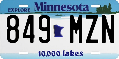 MN license plate 849MZN