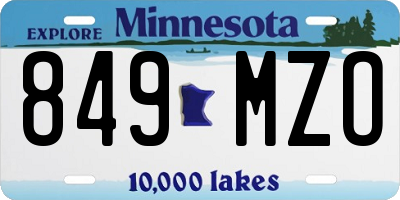 MN license plate 849MZO