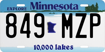 MN license plate 849MZP