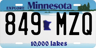 MN license plate 849MZQ