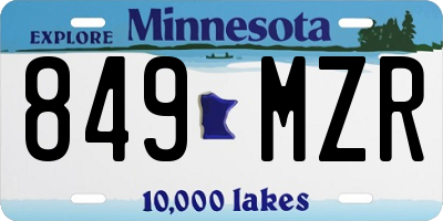 MN license plate 849MZR