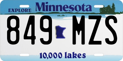 MN license plate 849MZS