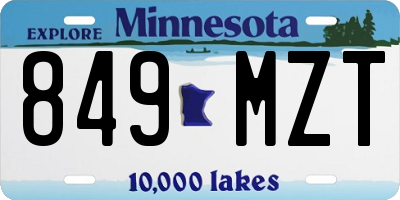 MN license plate 849MZT