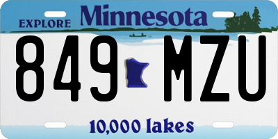 MN license plate 849MZU
