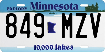 MN license plate 849MZV