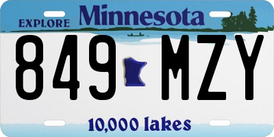MN license plate 849MZY