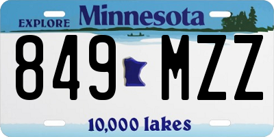 MN license plate 849MZZ