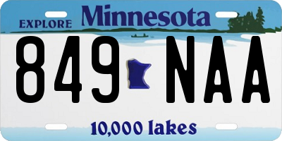 MN license plate 849NAA