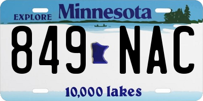 MN license plate 849NAC