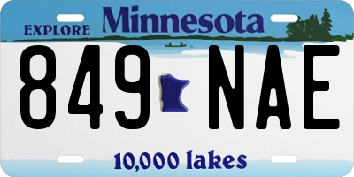 MN license plate 849NAE